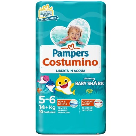 Pampers costumino baby shark cp s 5-6 10 pezzi