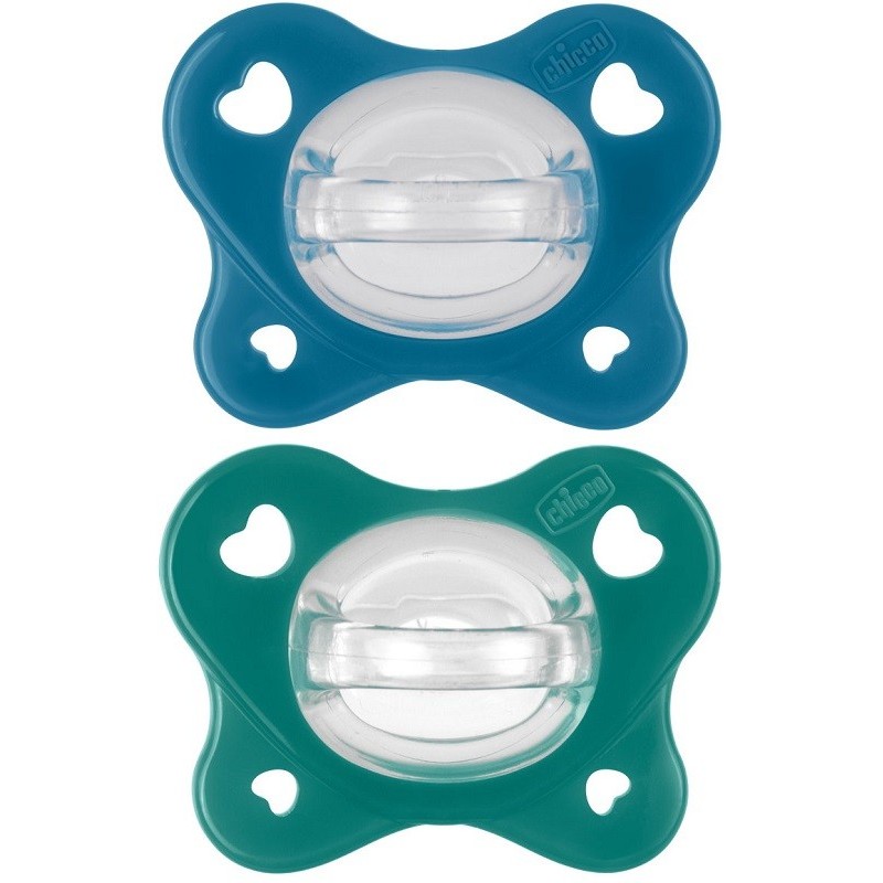 Chicco dual soft succhietto azzurro 16-36 mesi 2 pezzi