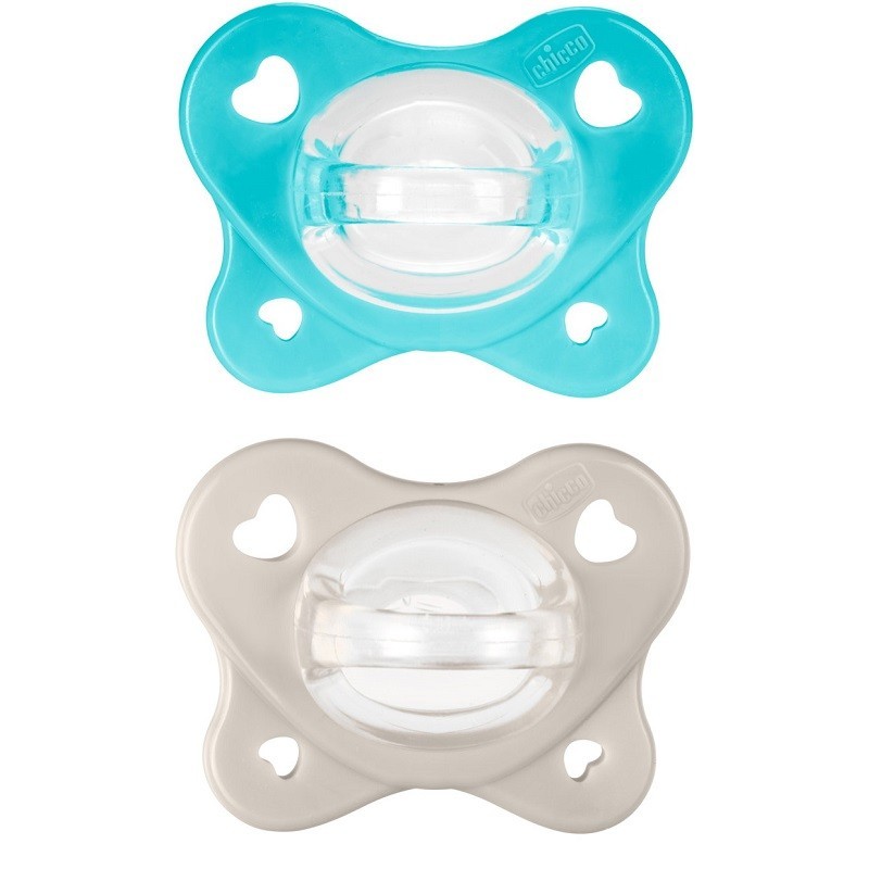 Chicco dual soft succhietto azzurro 6-16 mesi 2 pezzi