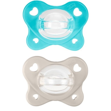 Chicco dual soft succhietto azzurro 6-16 mesi 2 pezzi