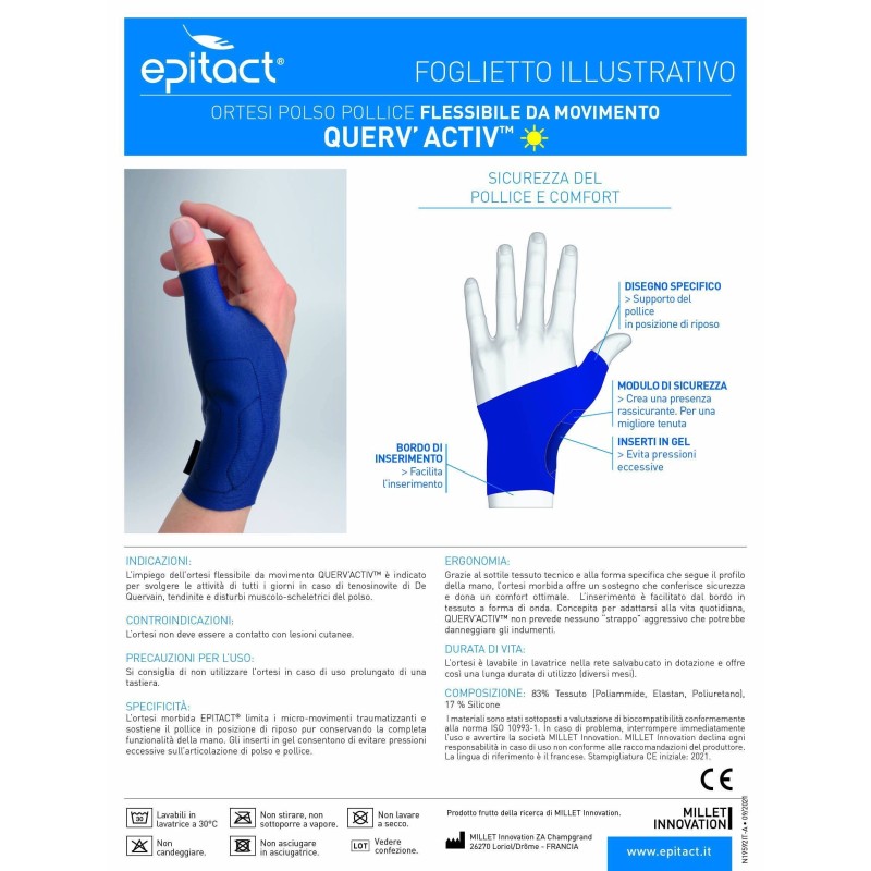 Tutore polso/pollice per tendinite epitact querv'activ sinistro m