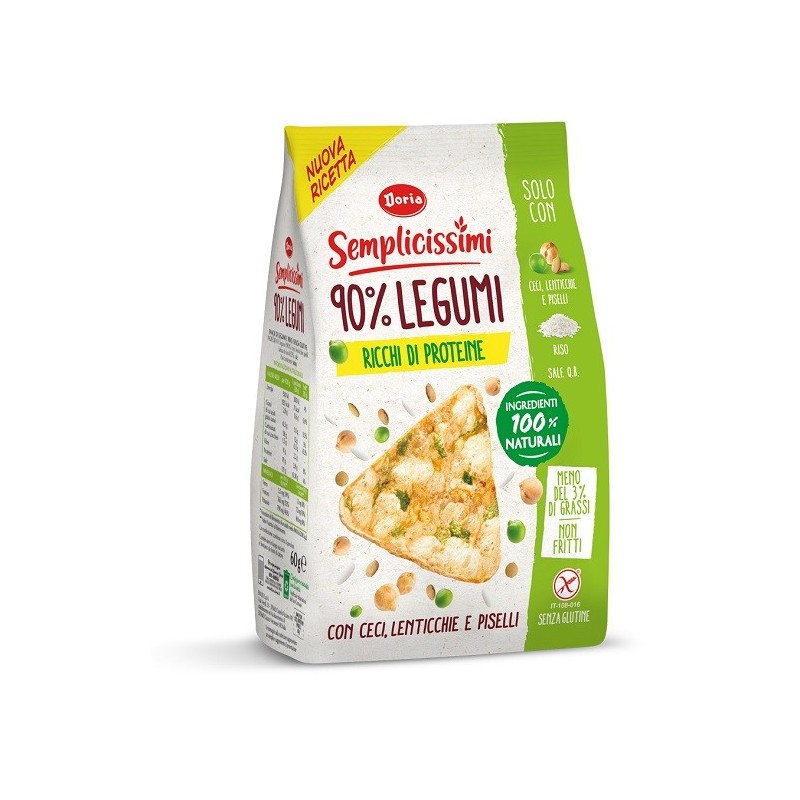 Doria semplicissimi snack 90% legumi ceci, lenticchie e piselli 60 g Doria semplicissimi snack 90% legumi ceci, lenticchie e piselli 60 g