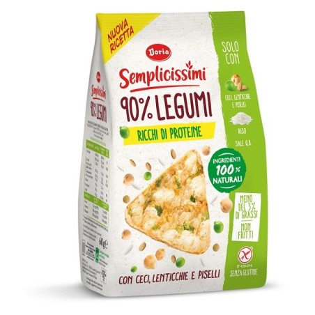 Doria semplicissimi snack 90% legumi ceci, lenticchie e piselli 60 g Doria semplicissimi snack 90% legumi ceci, lenticchie e piselli 60 g