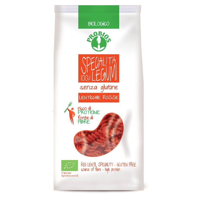 Specialita' 100% legumi fusilli lenticchie rosse 250 g