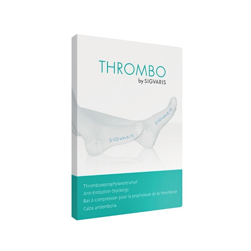Sigvaris thrombo monocollant lungo punta aperta bianco s