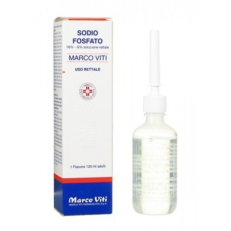 Sodio fosfato marco viti 4 flaconi 120 ml soluzione rett 16% + 6%