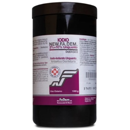 Iodio new.fa.dem. ung derm 1.000 g 2% + 10%