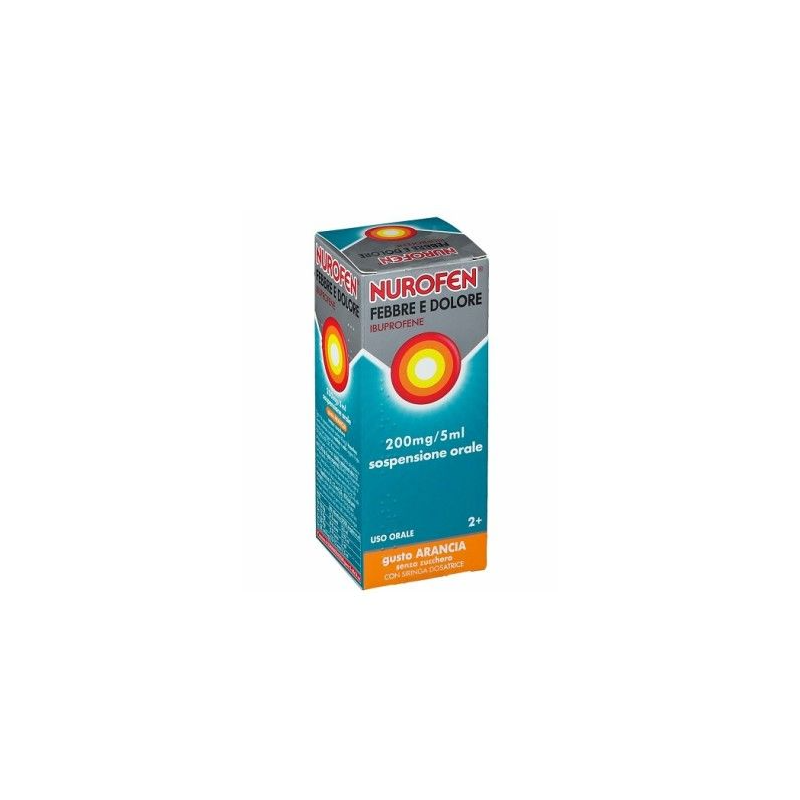 Nurofen febbre e dolore orale sosp 100 ml 200 mg/5 ml arancia senza zucchero con siringa dosatrice
