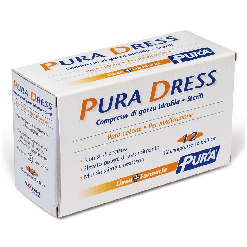 Garza in tessuto non tessuto pura soft 18x40cm 12 pezzi