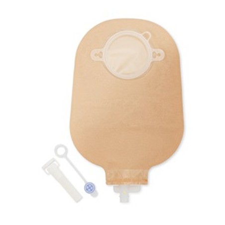 Sacca per urostomia dansac nova 2 anatomica trasparente midicon rubinetto di chiusura di sicurezza 55mm 10 pezzi + 1 adattatore 