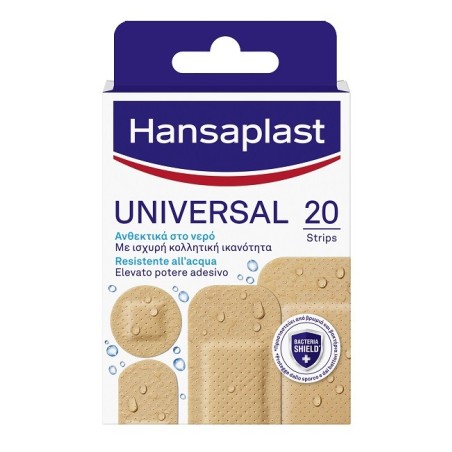 Cerotto hansaplast universal resistente all'acqua 4 forme assortite 20 pezzi