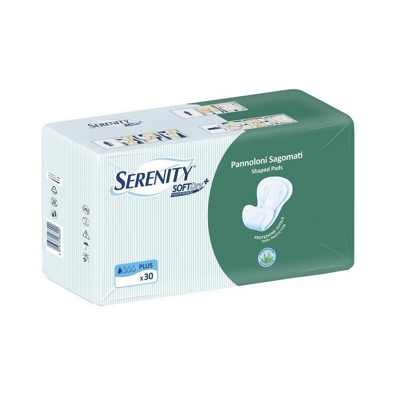 Pannolone per incontinenza sagomato serenity softdry+ aloe plus 30 pezzi