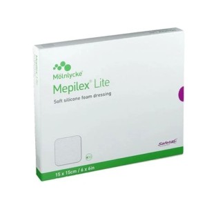 Schiuma di poliuretano assorbente sottile con strato di contatto in silicone morbido mepilex lite 15x15 5 pezzi