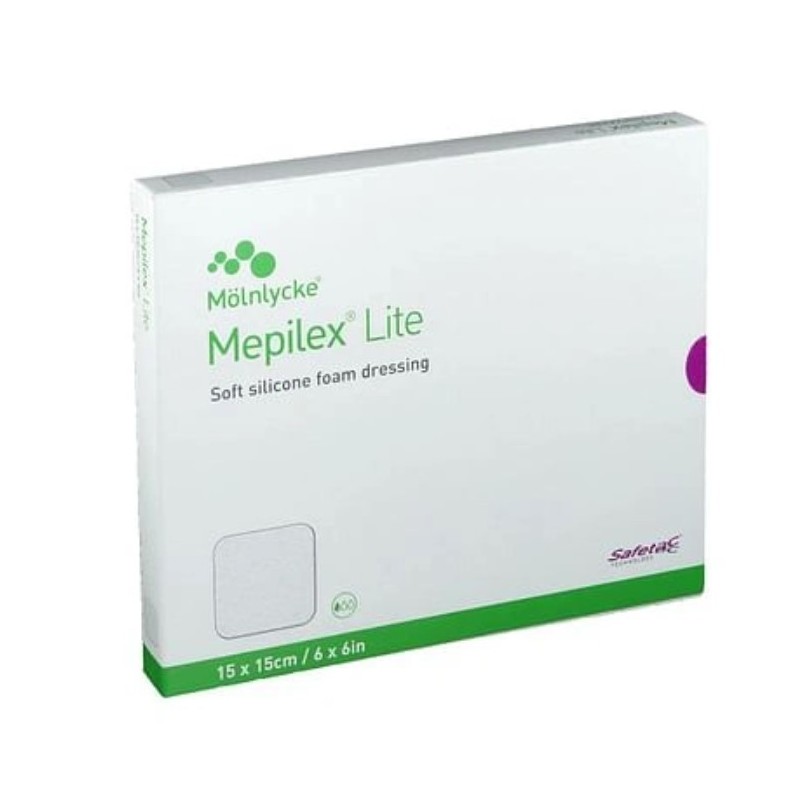 Schiuma di poliuretano assorbente sottile con strato di contatto in silicone morbido mepilex lite 15x15 5 pezzi