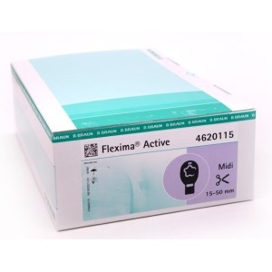 Sacca ileostomia flexima active roll'up midi beige 15-50mm chiusura in velcro