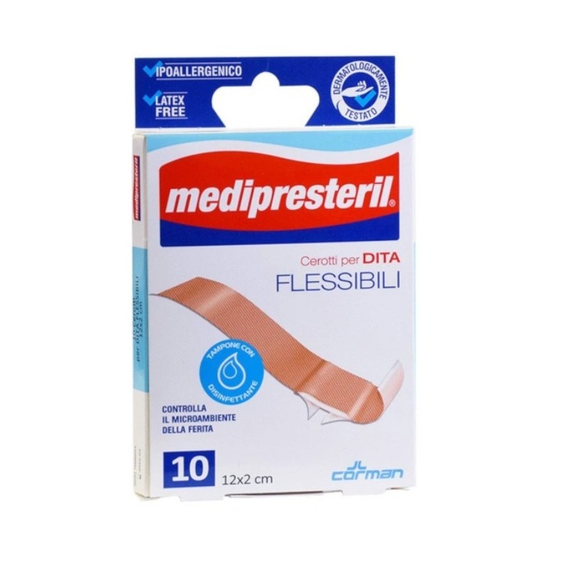 Cerotto per dita medipresteril flessibile 12x2cm 10 pezzi