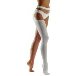 Dualsan monocollant antitrombo in cotone ambidestro compressione elastica decrescente senza tassello bianco unisex 1