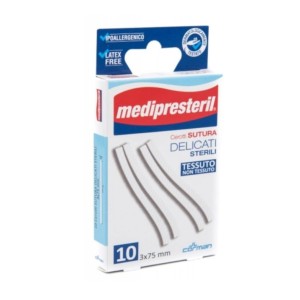 Cerotto per sutura medipresteril delicato tnt 3x75mm 10 pezzi