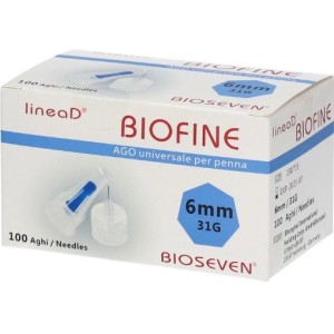Ago per penna da insulina linea d biofine gauge 31 lunghezza6 mm 100 pezzi