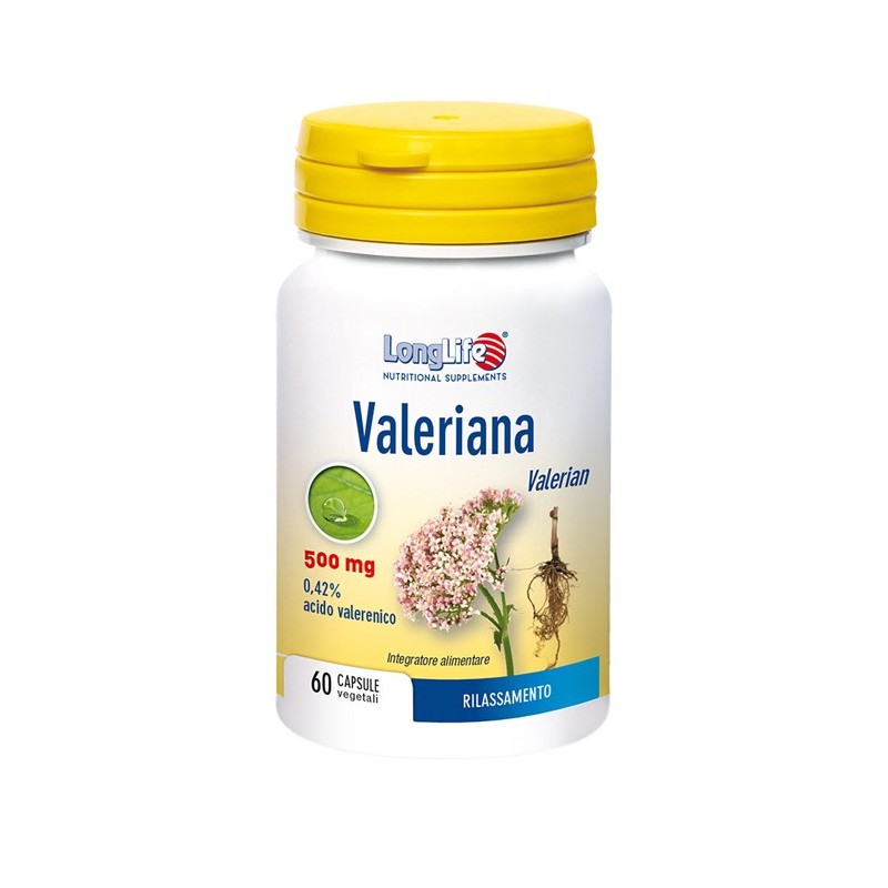 Longlife valeriana 60 capsule 500 mg Longlife valeriana 60 capsule 500 mg