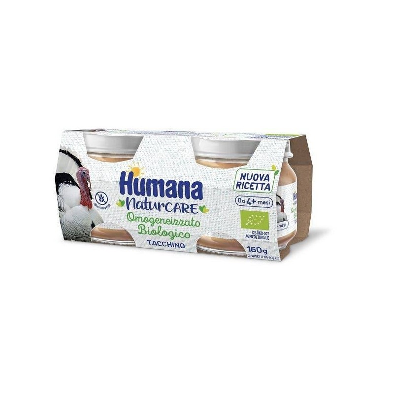 Humana omogeneizzato tacchino bio 2 vasetti da 80 g