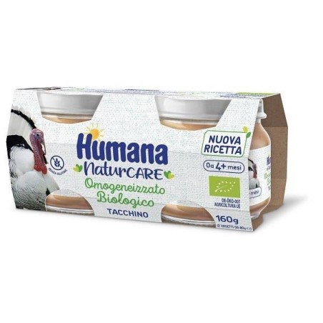 Humana omogeneizzato tacchino bio 2 vasetti da 80 g