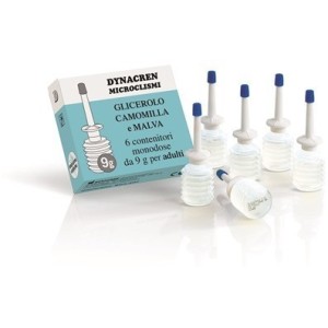 Dynacren microclismi camomilla e malva 6 pezzi da 9 g per adulti