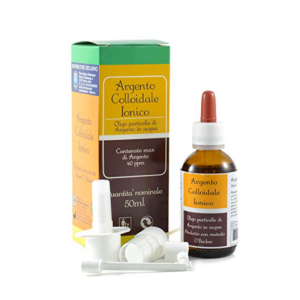 Argento colloidale ionico 40ppm certificato spray con contagocce + erogatore naso + erogatore gola + erogatore pelle