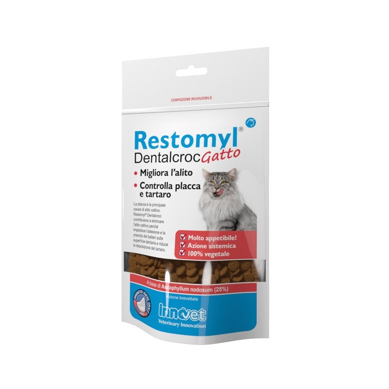 Restomyl dentalcroc gatto busta 60 g Restomyl dentalcroc gatto busta 60 g