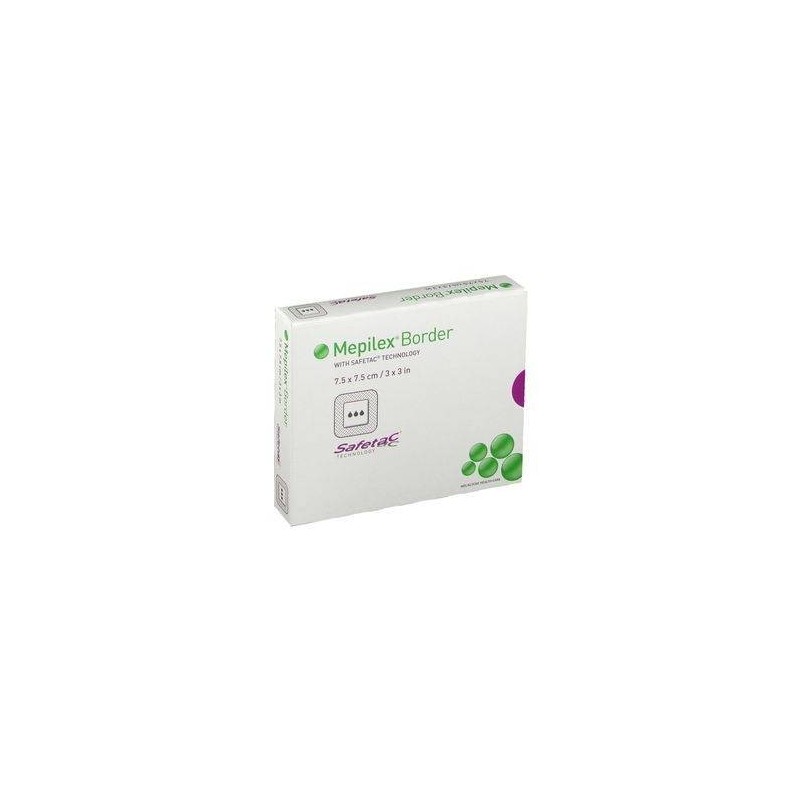 Medicazione in schiuma di poliuretano mepilex border flex 7,5x7,5 cm 5 pezzi