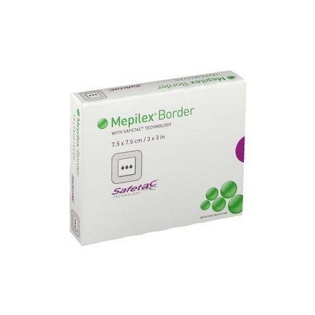 Medicazione in schiuma di poliuretano mepilex border flex 7,5x7,5 cm 5 pezzi