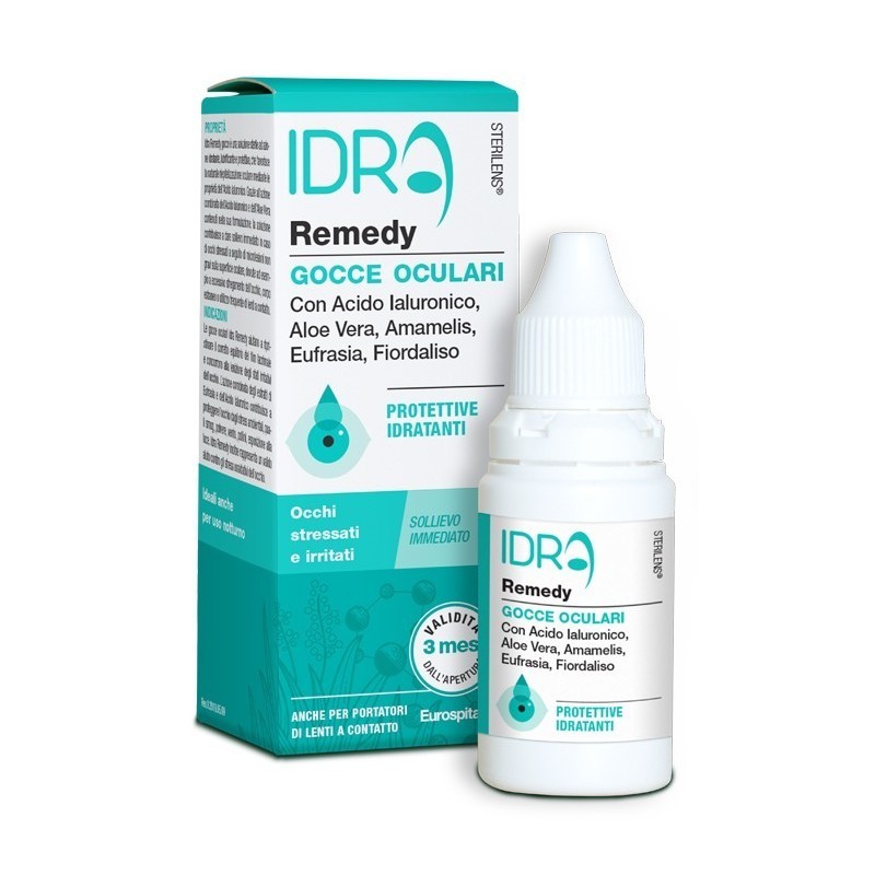 Gocce oculari protettive idratanti sterilens idra remedy conacido ialuronico e aloe vera 10 ml