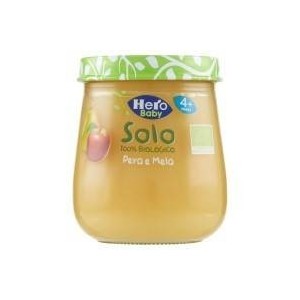 Hero solo omogeneizzato pera mela 100% bio 120 g
