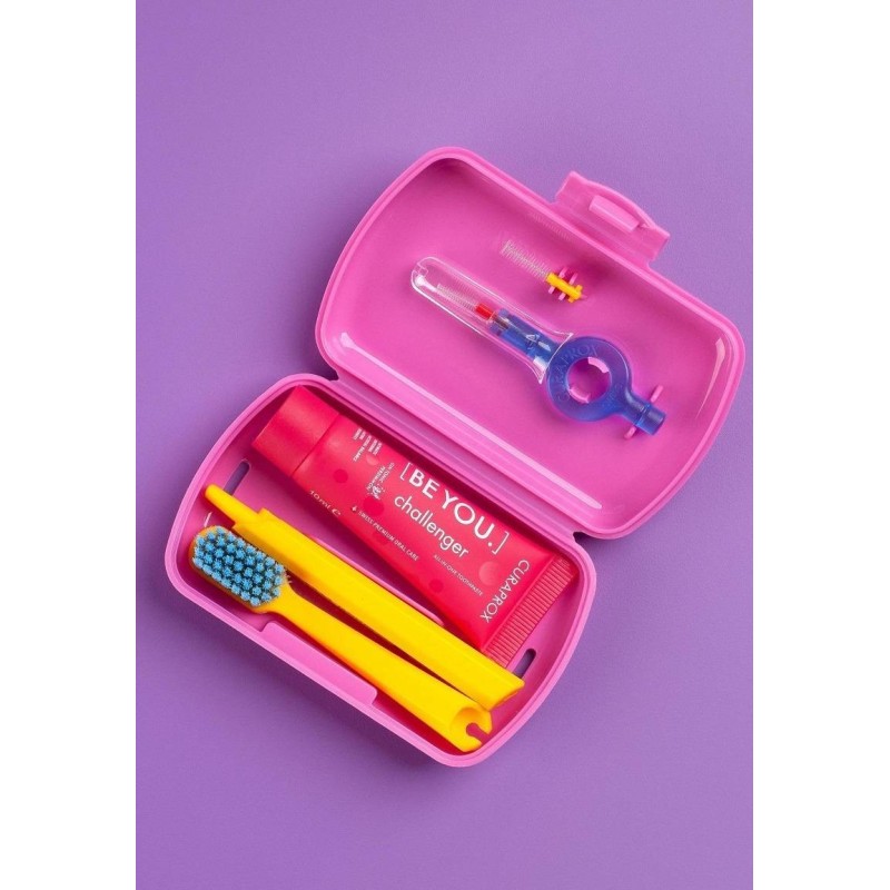 Curaprox travel set pink