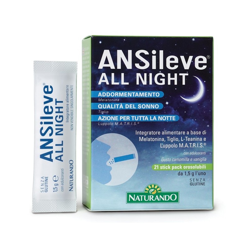 Ansileve all night 21 stick pack orosolubili