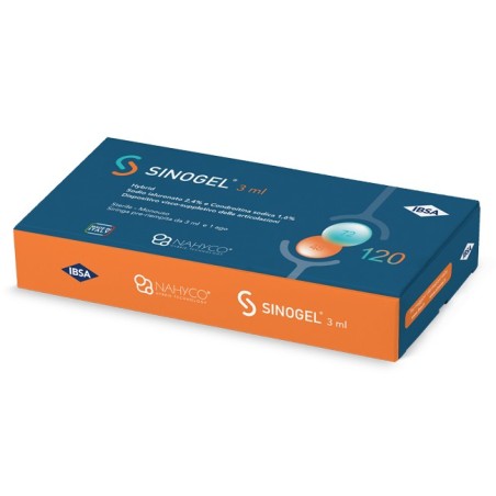 Siringa intra-articolare sinogel 2,4% acido ialuronico + 1,6% condroitina sodica 3ml + 1 ago