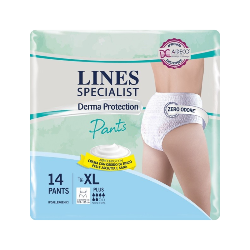 Pannolone per incontinenza lines specialist derma pants plusxl 14 pezzi