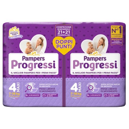 Pampers progressi pannolino maxi pacco doppio 42 pezzi