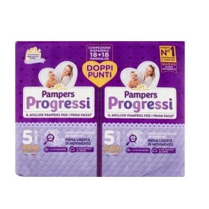 Pampers progressi pannolino junior pacco doppio 36 pezzi