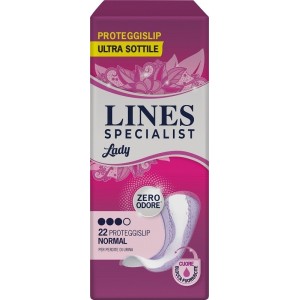 Proteggislip per incontinenza urinaria lines specialist ladylight normal ultra sottile 22 pezzi