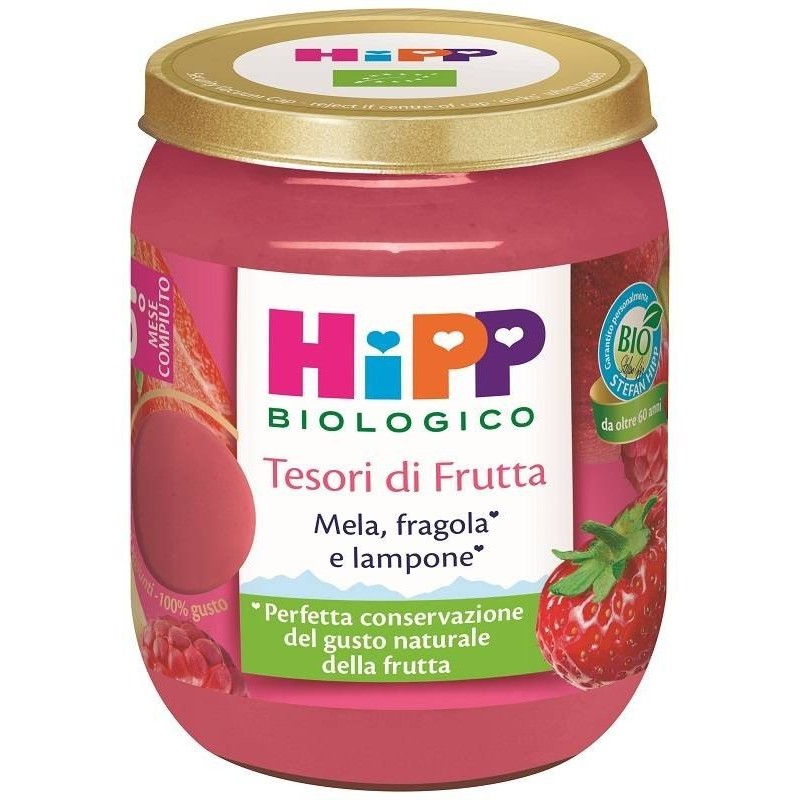 Hipp tesori frutta mela fragola lampone 160 g