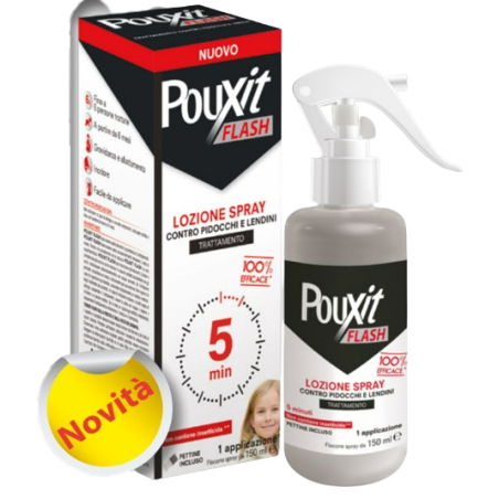 Pouxit flash vegetal lozione pidocchi e lendini 100 ml con pettine
