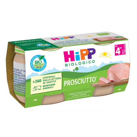 Hipp bio omogeneizzato prosciutto 2 pezzi da 80 g