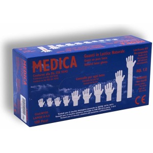 Guanti lattice con polvere small 100 pezzi