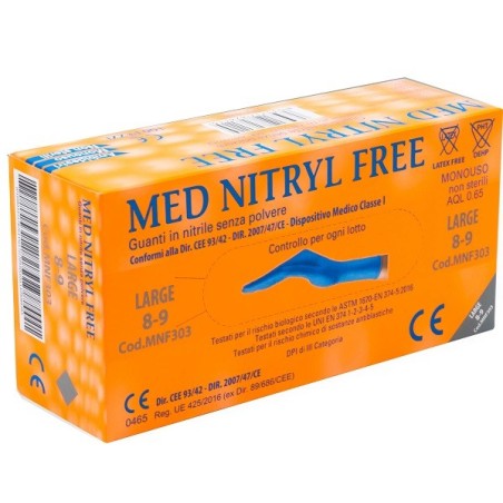 Guanti nitrile senza polvere large 100 pezzi Guanti nitrile senza polvere large 100 pezzi