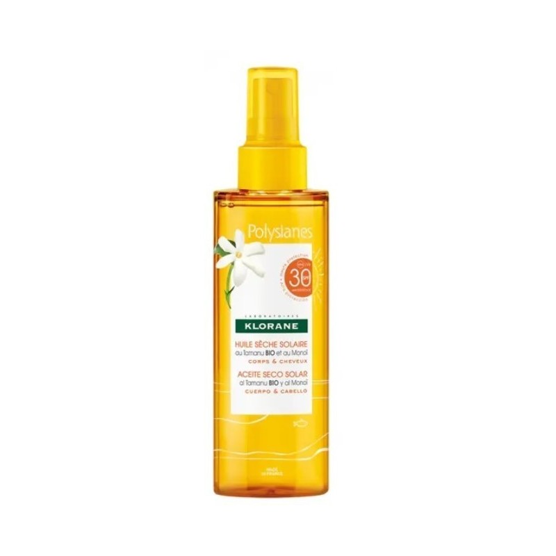 Klorane olio secco solare spf 30 corpo/capelli 200 ml