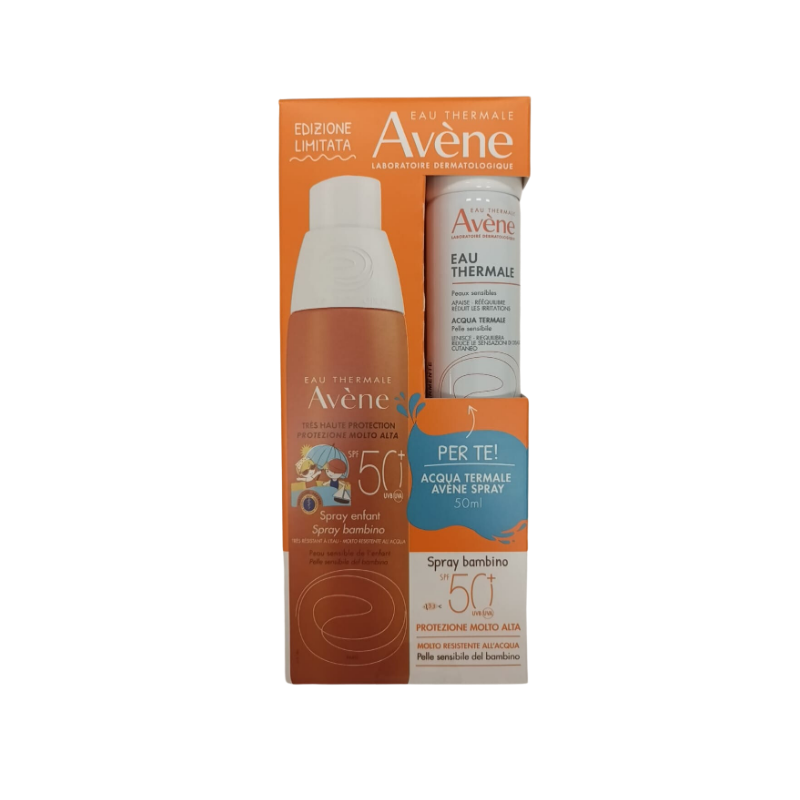 Avene solari spray bambini 50+ 200 ml + spray acqua 50 ml
