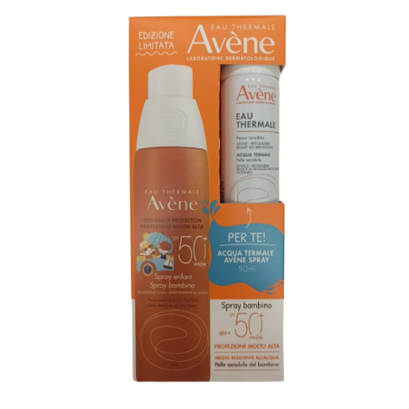 Avene solari spray bambini 50+ 200 ml + spray acqua 50 ml