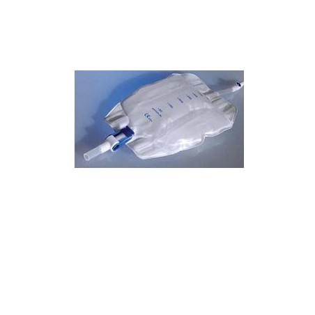 Sacca raccogli urina da gamba per incontinenza in pvc 750 mltubo raccordo diritto 30 cm+rubinetto scarico+valvola antireflusso+2