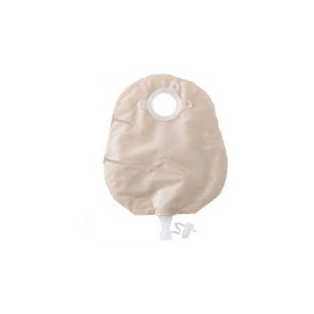 Natura+ sacca per urostomia con flangia tubicino di scaricosoft tap trasparente con telino di rivestimento lato cute tubicini di